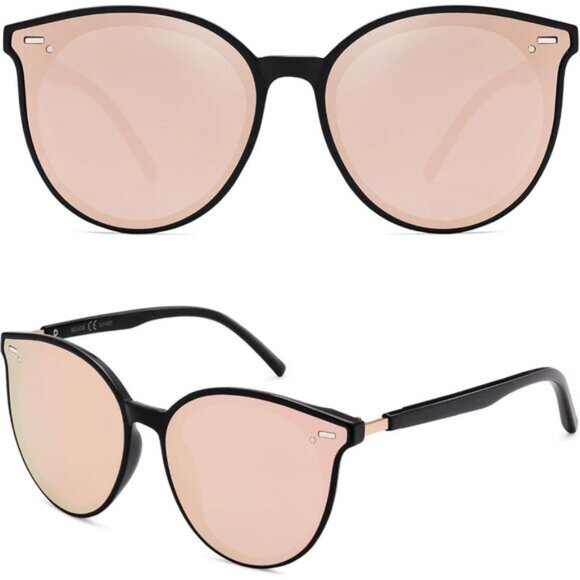 ⚡SOJOS Womens Pink Trendy Classic Round Retro Vintage Large Frame Sunglasses - Picture 3 of 5